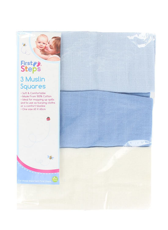 Picture of FS749 / 7499 PACK OF 3 MUSLIN SQUARES 100% COTTON 60X60CM